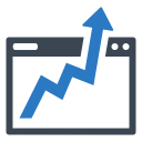 Business growth graph icon