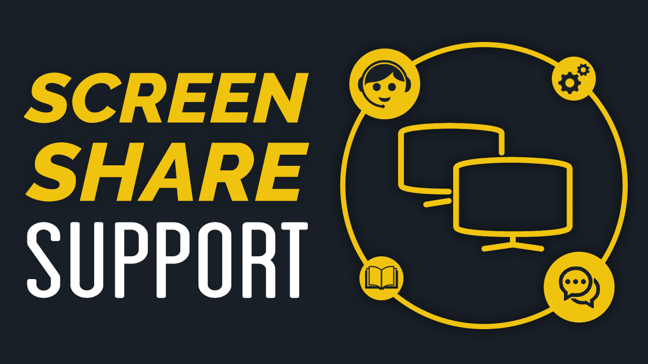 Live support screen share session